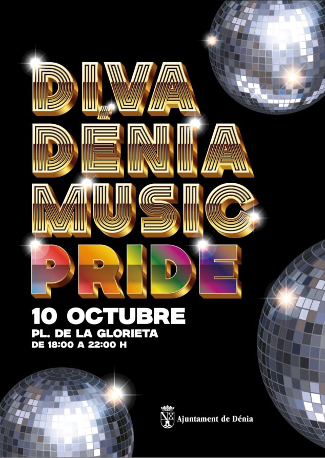 Imagen: Cartel del Diva Dénia Music Pride el 10 de octubre en la Glorieta.