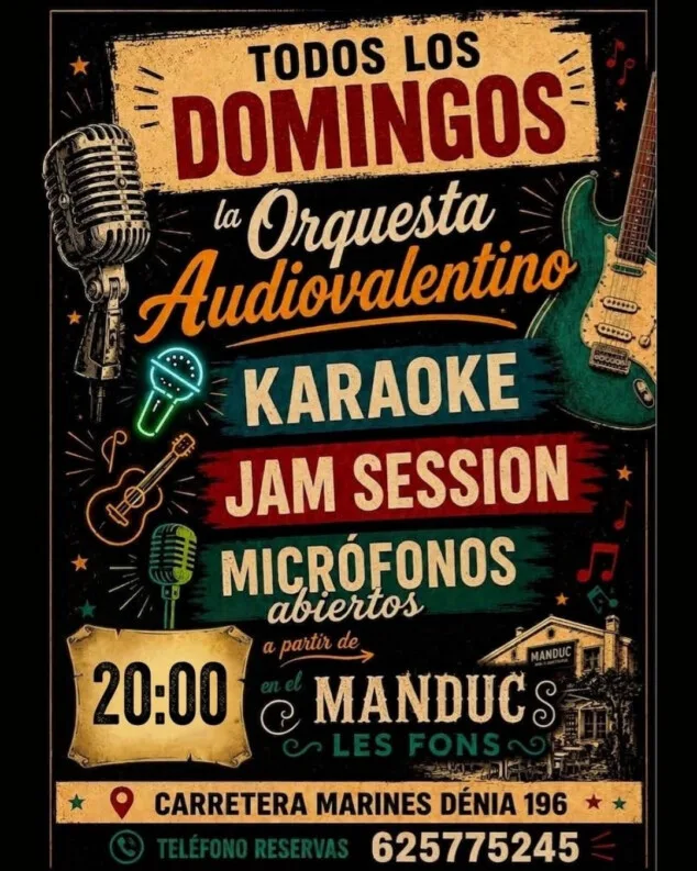 ¿Sin planes este fin de semana? Dénia propone música y karaoke 3 Imagen: Domingos de karaoke y fiesta con la Orquesta Audiovalentino