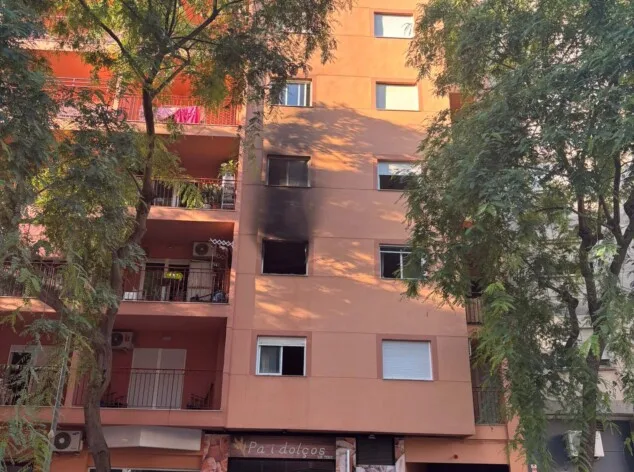 estado del edificio tras el incendio