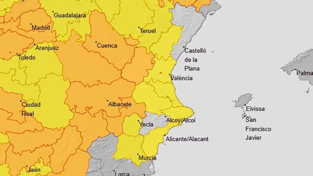 mapa de avisos activos de la aemet el viernes 4 septiembre 2026 en la comunitat valenciana