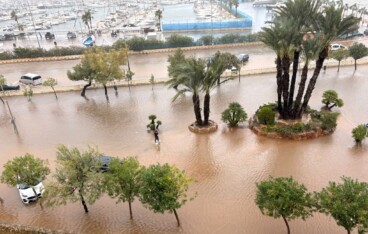 El Mediterráneo salta a la calzada en la Marineta Cassiana: la costa de Dénia totalmente desdibujada por el temporal 5 carretera junto a la marineta cassiana totalmente anegada