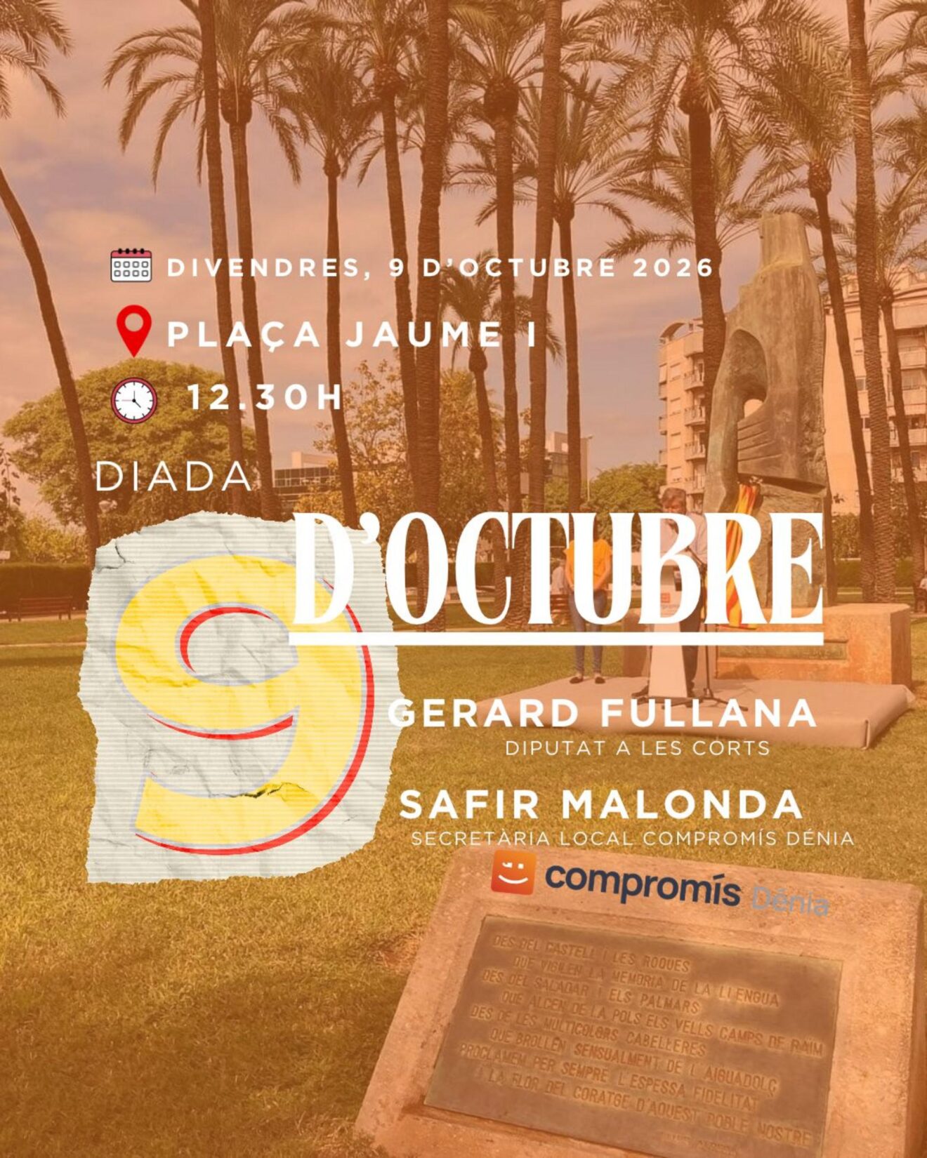 Cartel acto 9 d'Octubre Compromís Dénia