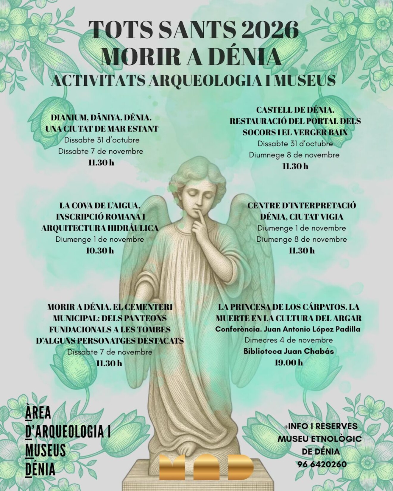 Cartel del programa cultural de Tots Sants en Dénia