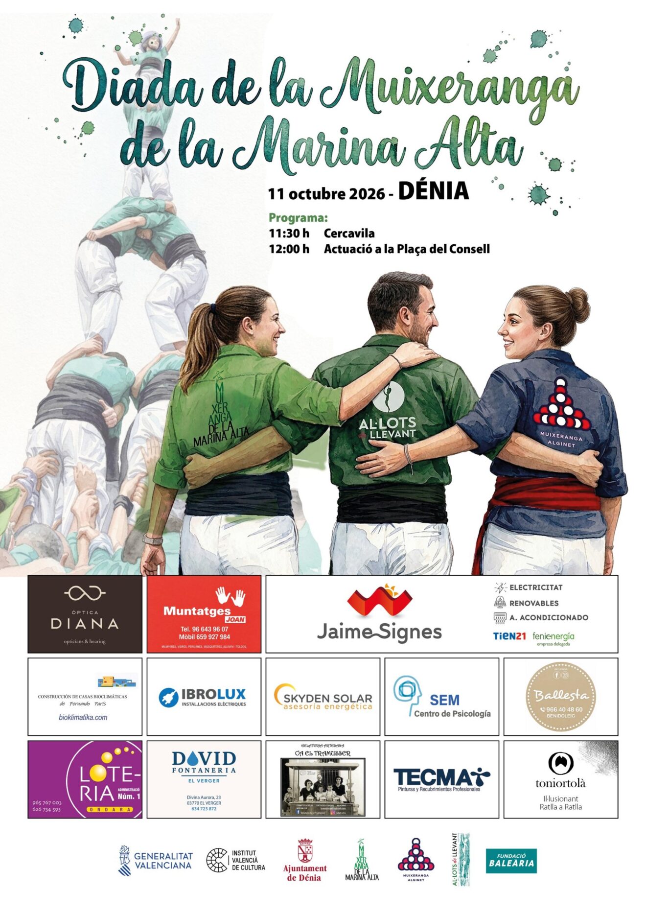 Cartel promocional de la I Diada de la Muixeranga de la Marina Alta