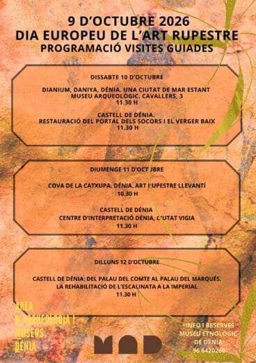 Programación de visitas guiadas en Dénia, octubre 2026